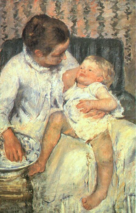 Mary Cassatt Mother About to Wash her Sleepy Child China oil painting art